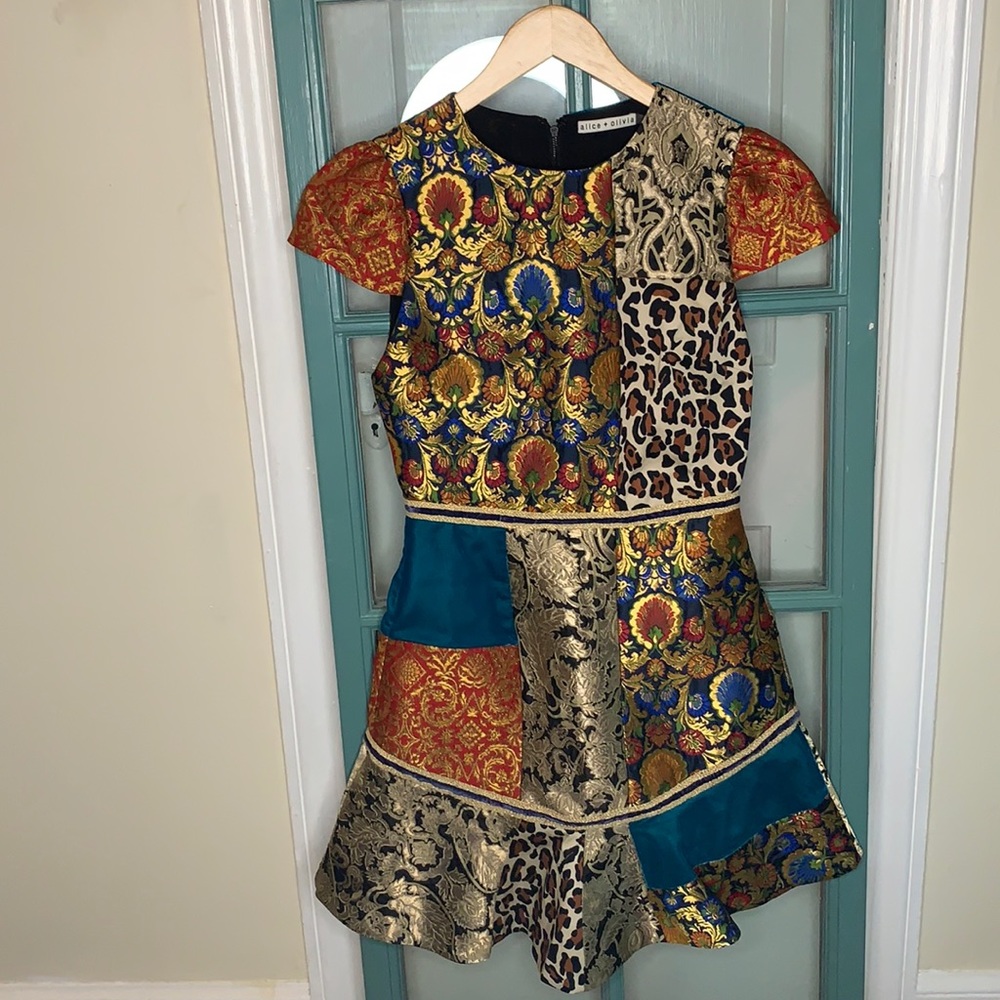 Unique alice + olivia Rapunzel Patchwork Minidress